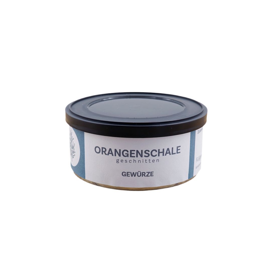 Orangenschale geschnitten