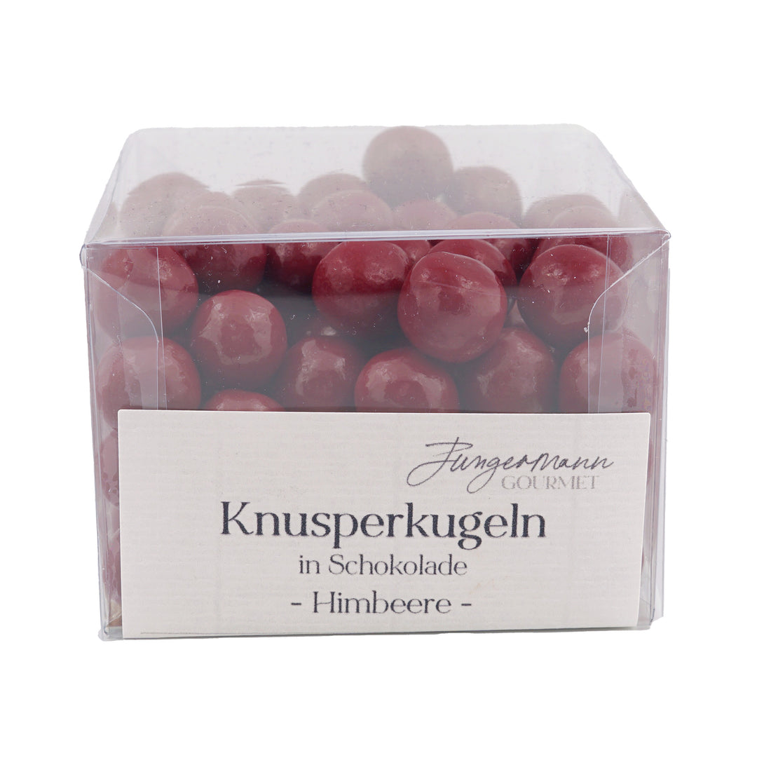 Knusperkugeln in Schokolade Himbeere