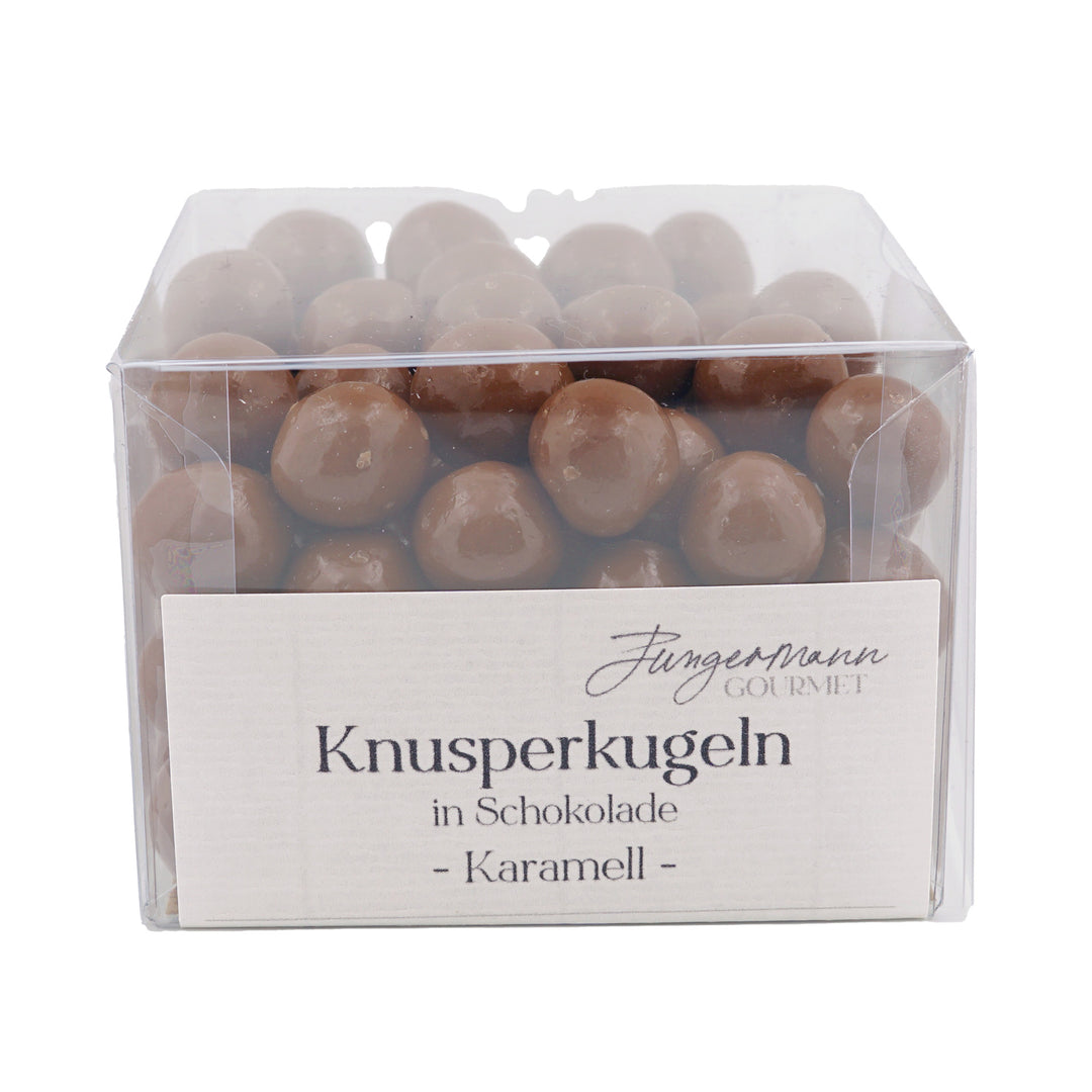 Knusperkugeln in Schokolade Karamell