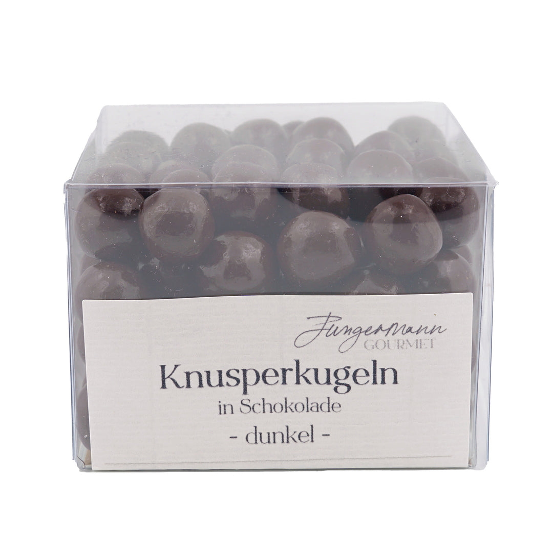 Knusperkugeln in Schokolade dunkel