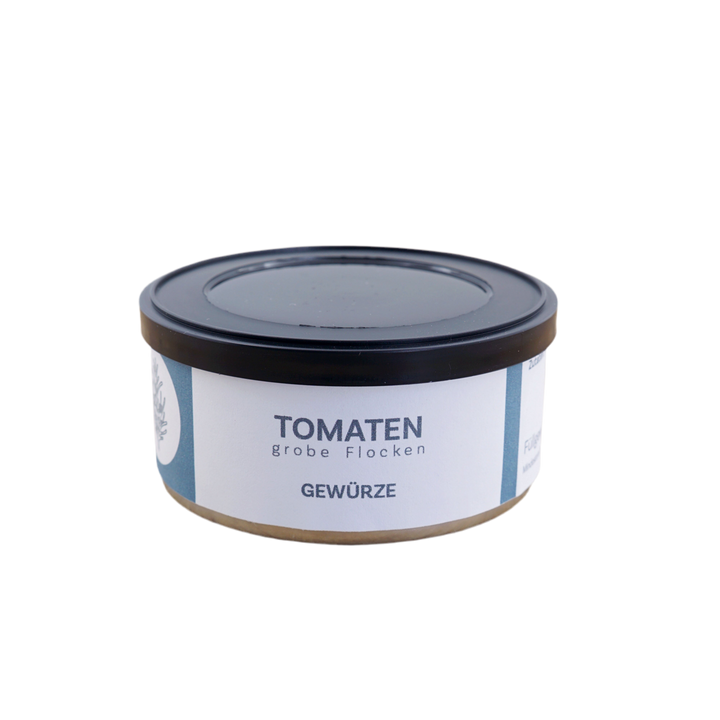 Tomatenflocken von Jungermann Gourmet, Produktansicht vor weißem Hintergrund.