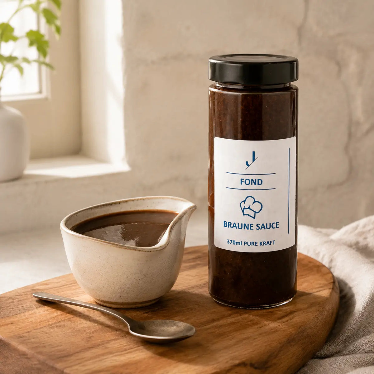 Jungermann Gourmet Brauner Saucen-Fond Kraftbrühe mit Saucenkaraffe