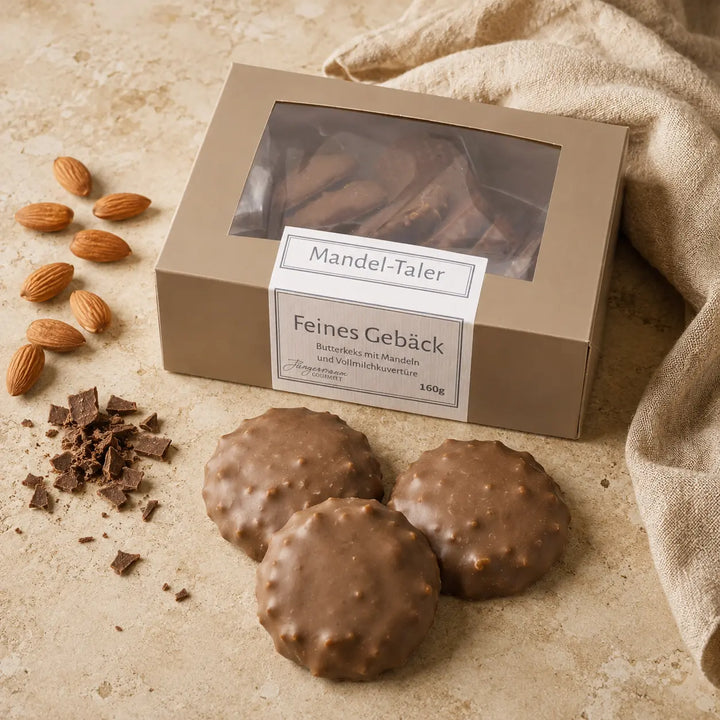 Jungermann Gourmet Butter-Mandel Mandel-Taler mit Mandeln und Schokolade