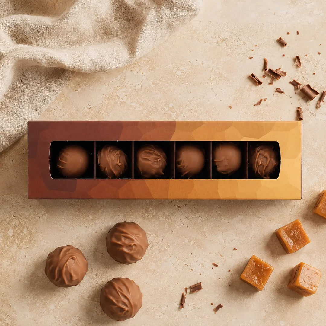 Jungermann Gourmet Caramel Trüffel mit Karamell und Schokoladenspänen
