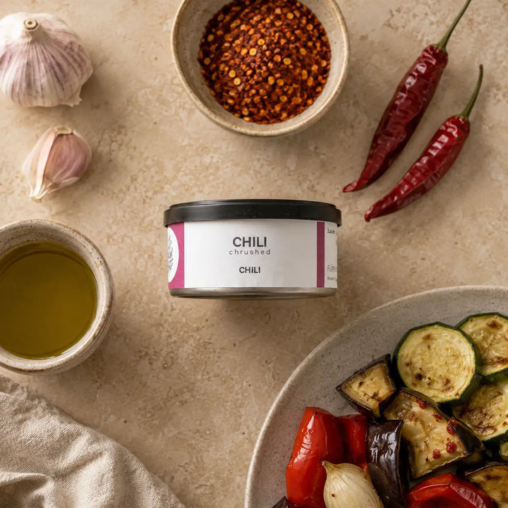 Jungermann Gourmet Chili crushed mit getrockneten Chilis, Knoblauch und Gemüse