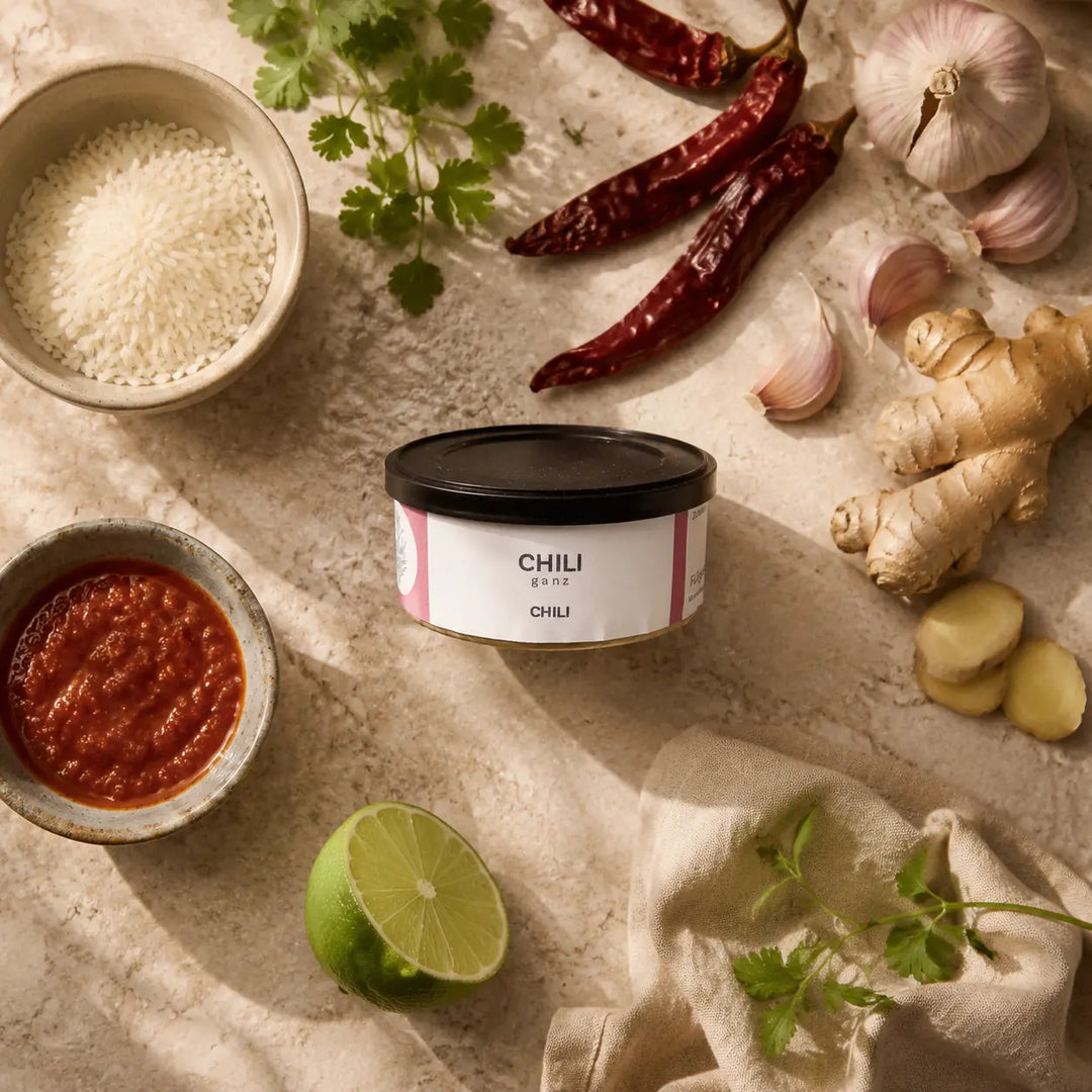 Jungermann Gourmet Chili ganz mit Knoblauch, Ingwer und Limette