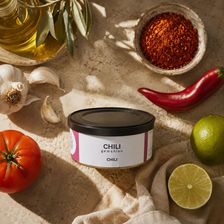 Jungermann Gourmet Chili gemahlen mit Paprika, Tomate und Limette