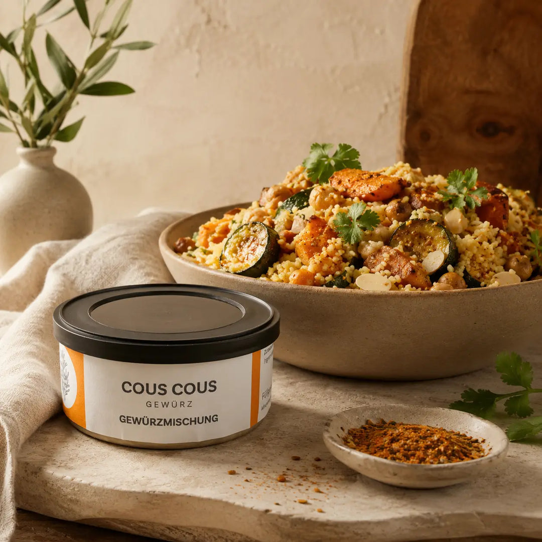 Jungermann Gourmet Cous Cous Gewürz zu Couscous mit Gemüse und Kichererbsen