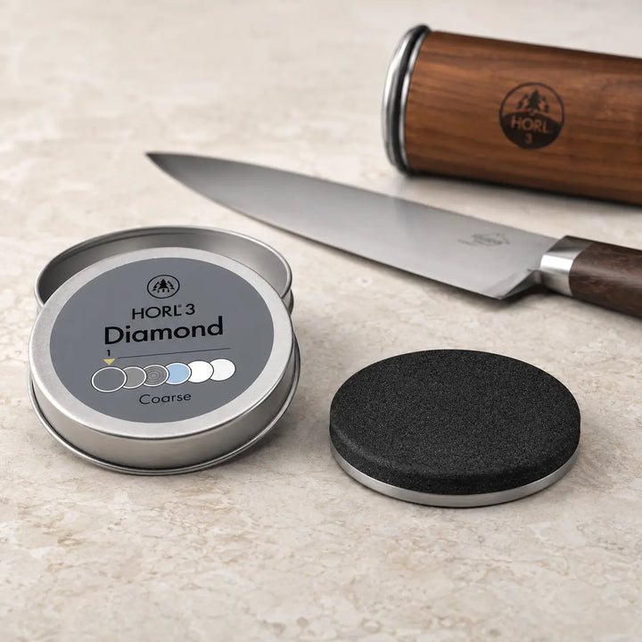 HORL3 Diamant Grob Schleifscheibe mit Dose Messer und Rollschleifer