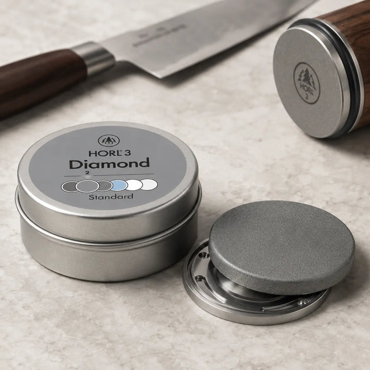 HORL3 Diamant Standard Schleifscheibe mit Dose Messer und Rollschleifer