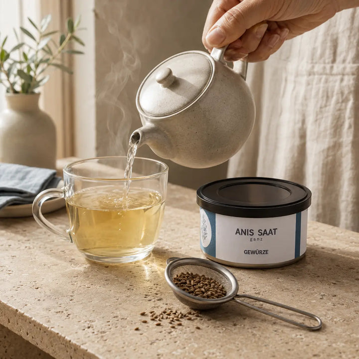 Anis-Tee mit ganzer Anis-Saat und Jungermann Gourmet Gewürzdose