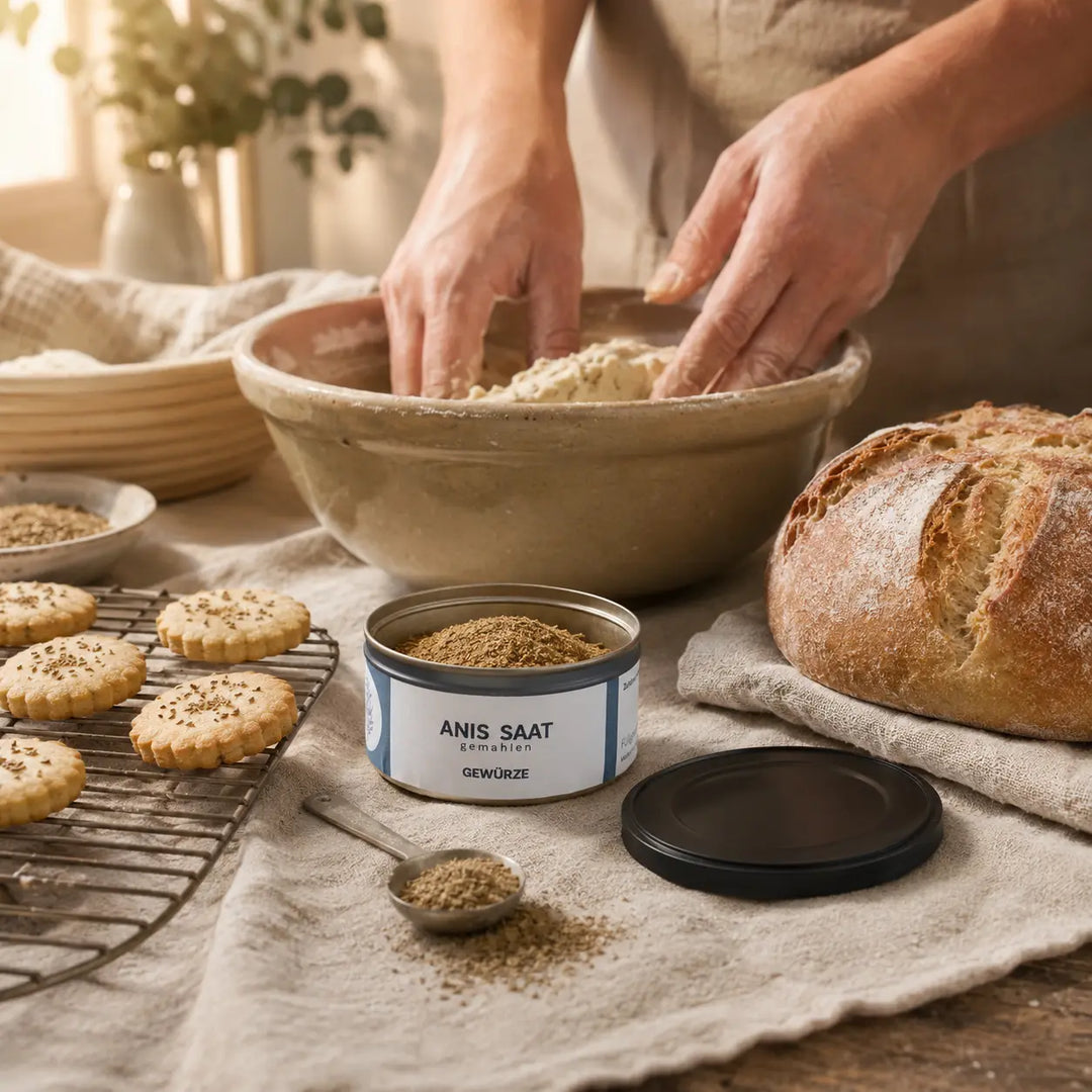 Brot und Gebäck mit gemahlener Anis-Saat von Jungermann Gourmet beim Backen