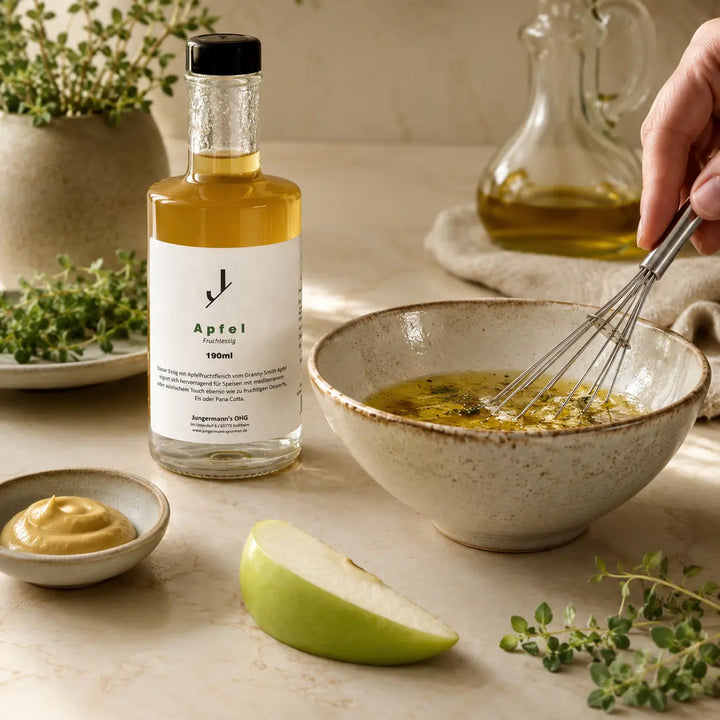 Vinaigrette mit Apfel Essig von Jungermann Gourmet frisch angerührt