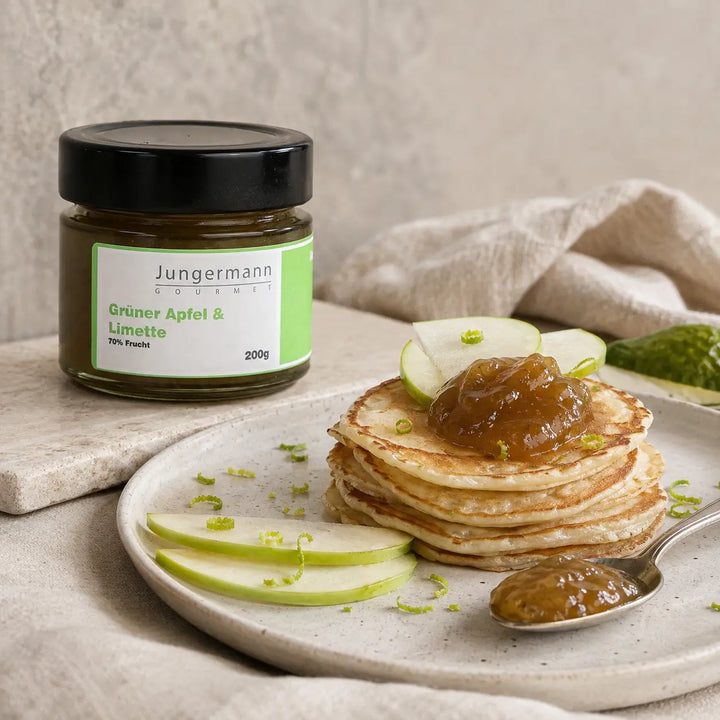 Crêpes mit Apfel-Limetten Aufstrich von Jungermann Gourmet, Apfel und Limettenzeste