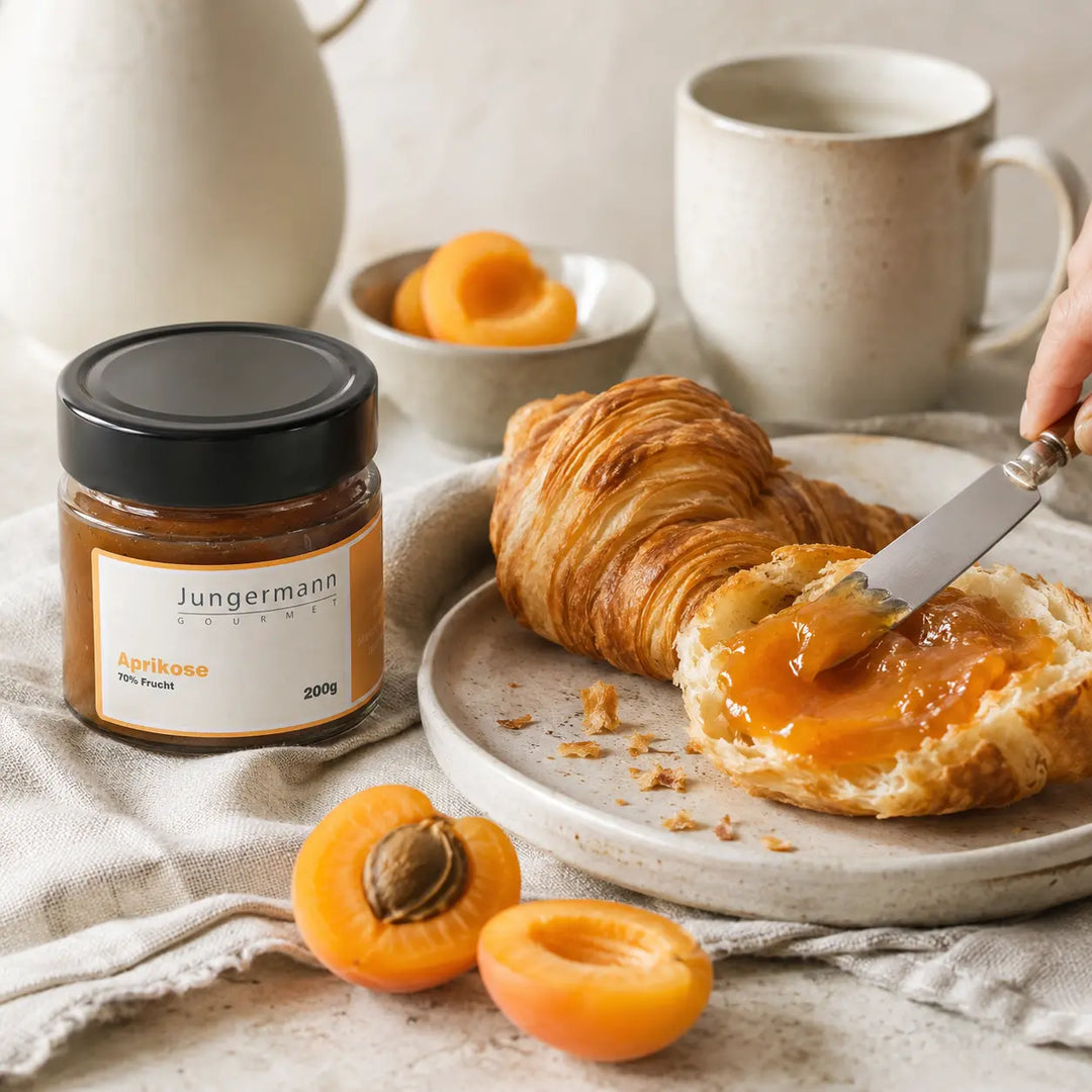 Croissant mit Aprikosen Aufstrich von Jungermann Gourmet