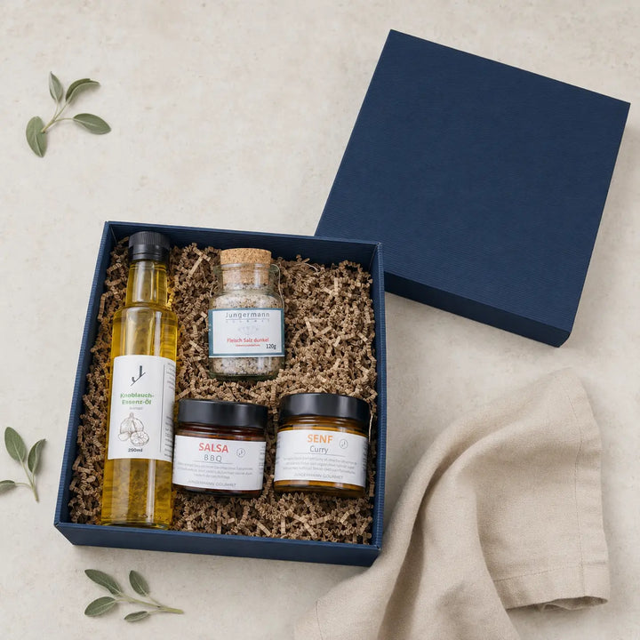BBQ-Box Geschenkset von Jungermann Gourmet in der Draufsicht