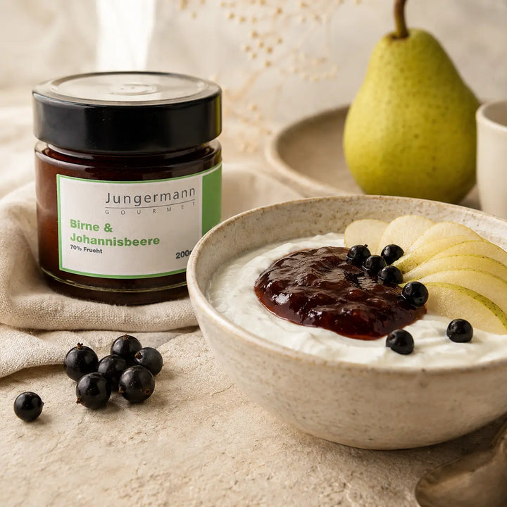 Naturjoghurt mit Birne und Johannisbeere Aufstrich von Jungermann Gourmet