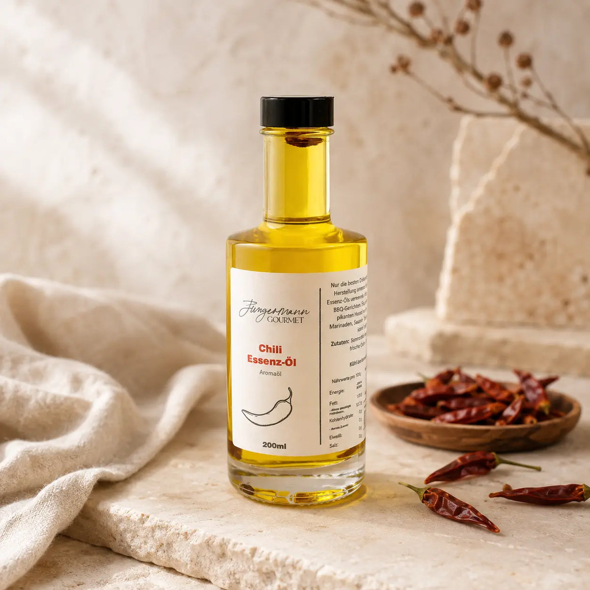 Jungermann Gourmet Chili-Essenzöl in der 200-ml-Flasche