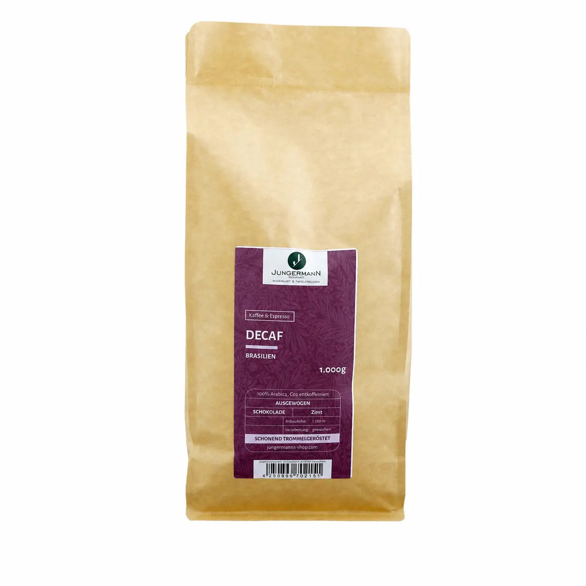 Decaf Kaffee von Jungermann Gourmet in der 1000-g-Packung
