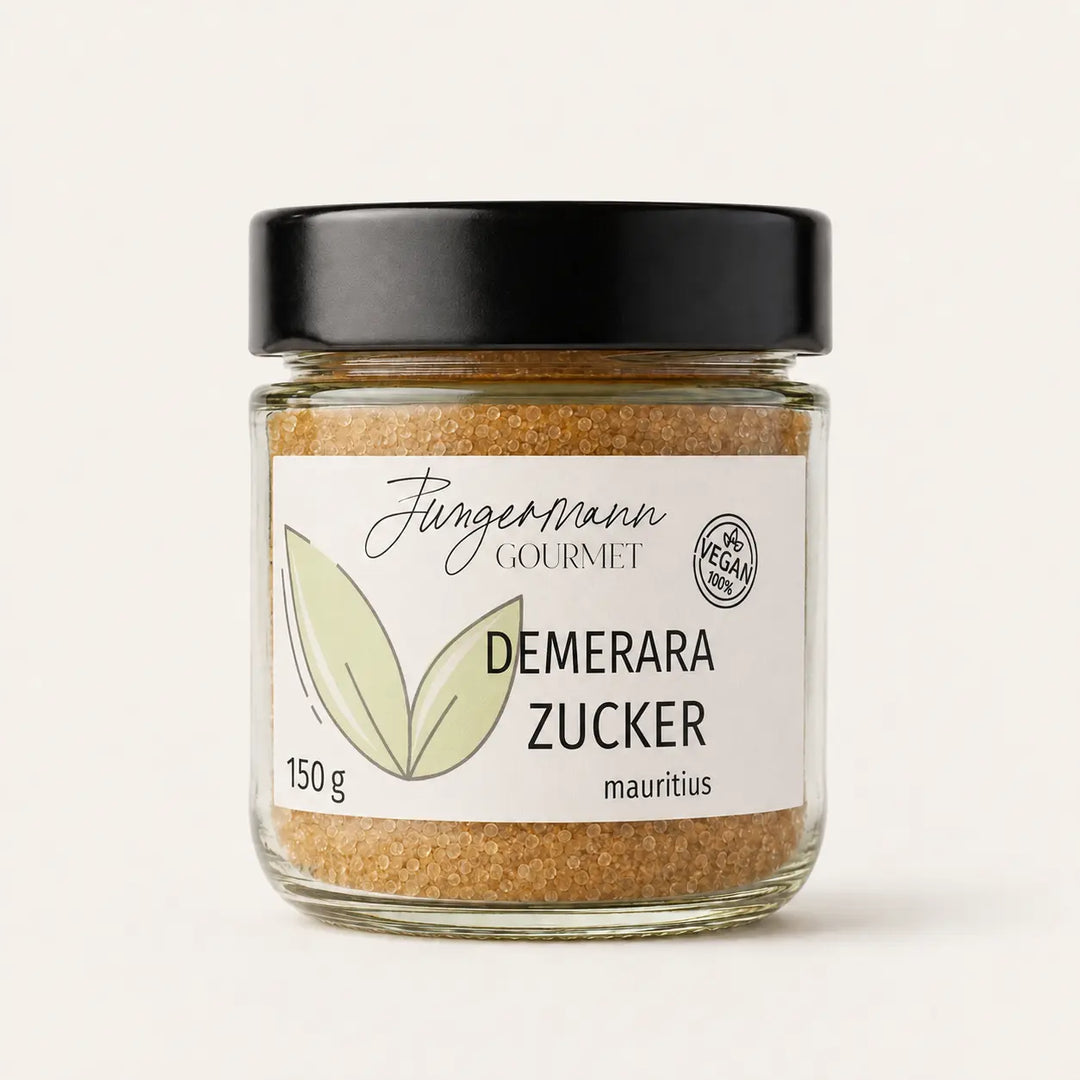 Demerara-Zucker von Jungermann Gourmet im 150-g-Glas