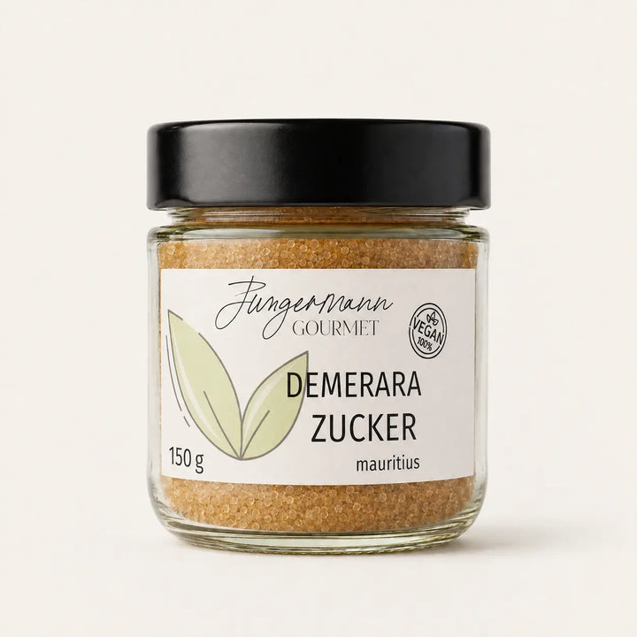 Demerara-Zucker von Jungermann Gourmet im 150-g-Glas