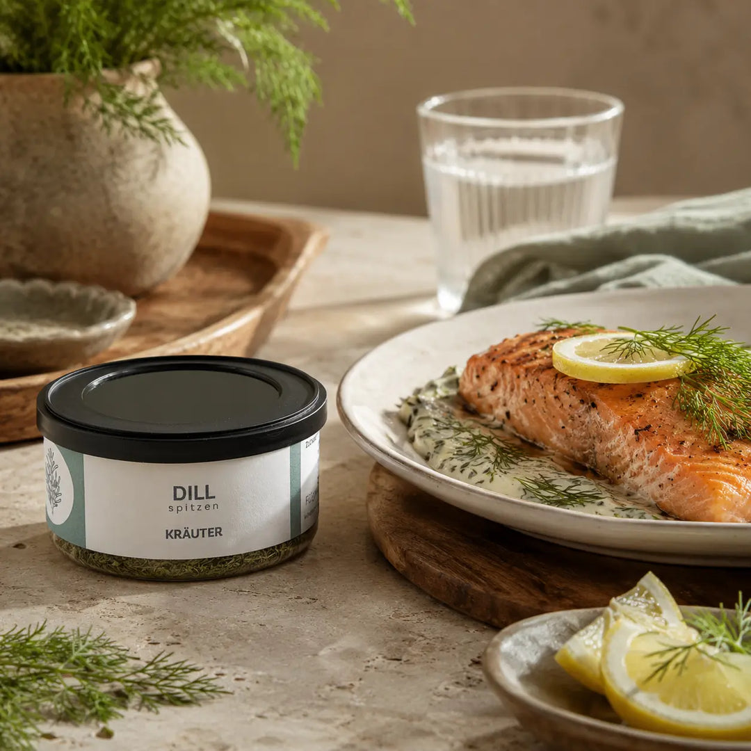 Dillspitzen von Jungermann Gourmet zu Lachs mit Zitrone und Dillrahm