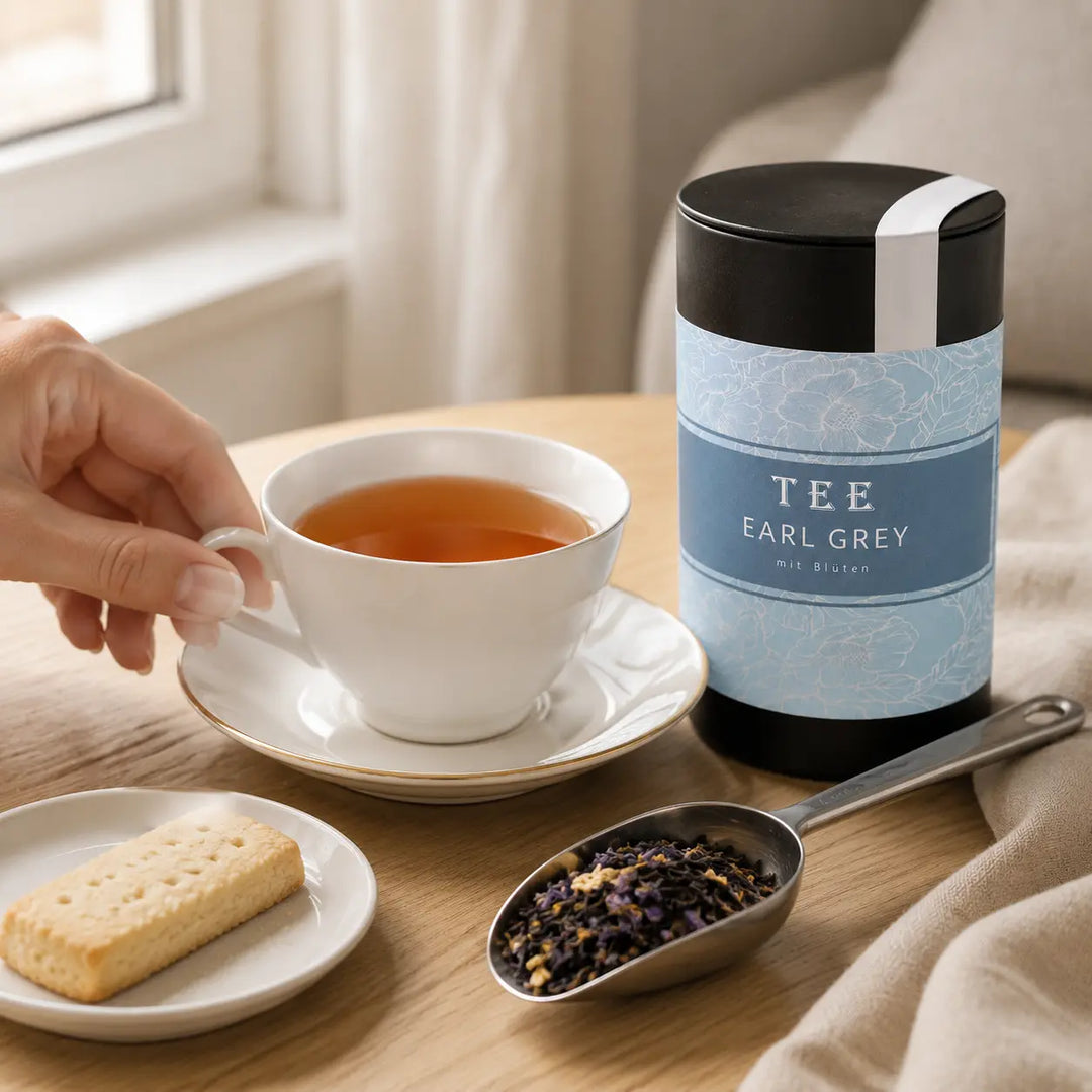 Earl Grey mit Blüten von Jungermann Gourmet mit feinem Shortbread