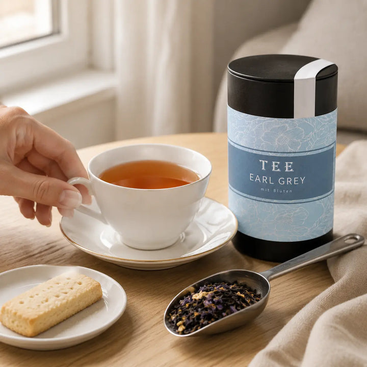 Earl Grey mit Blüten von Jungermann Gourmet mit feinem Shortbread