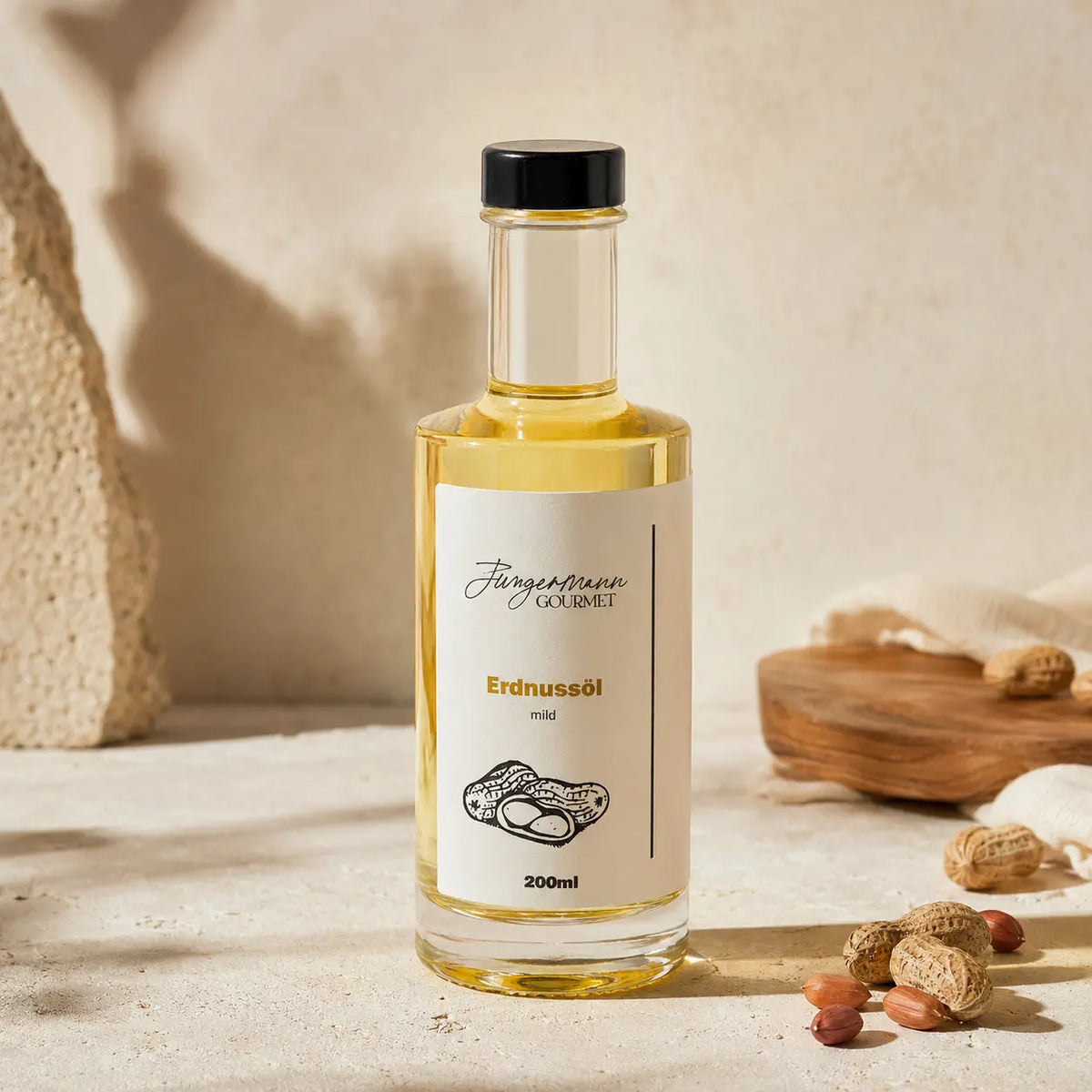Erdnussöl mild von Jungermann Gourmet in der 200-ml-Flasche