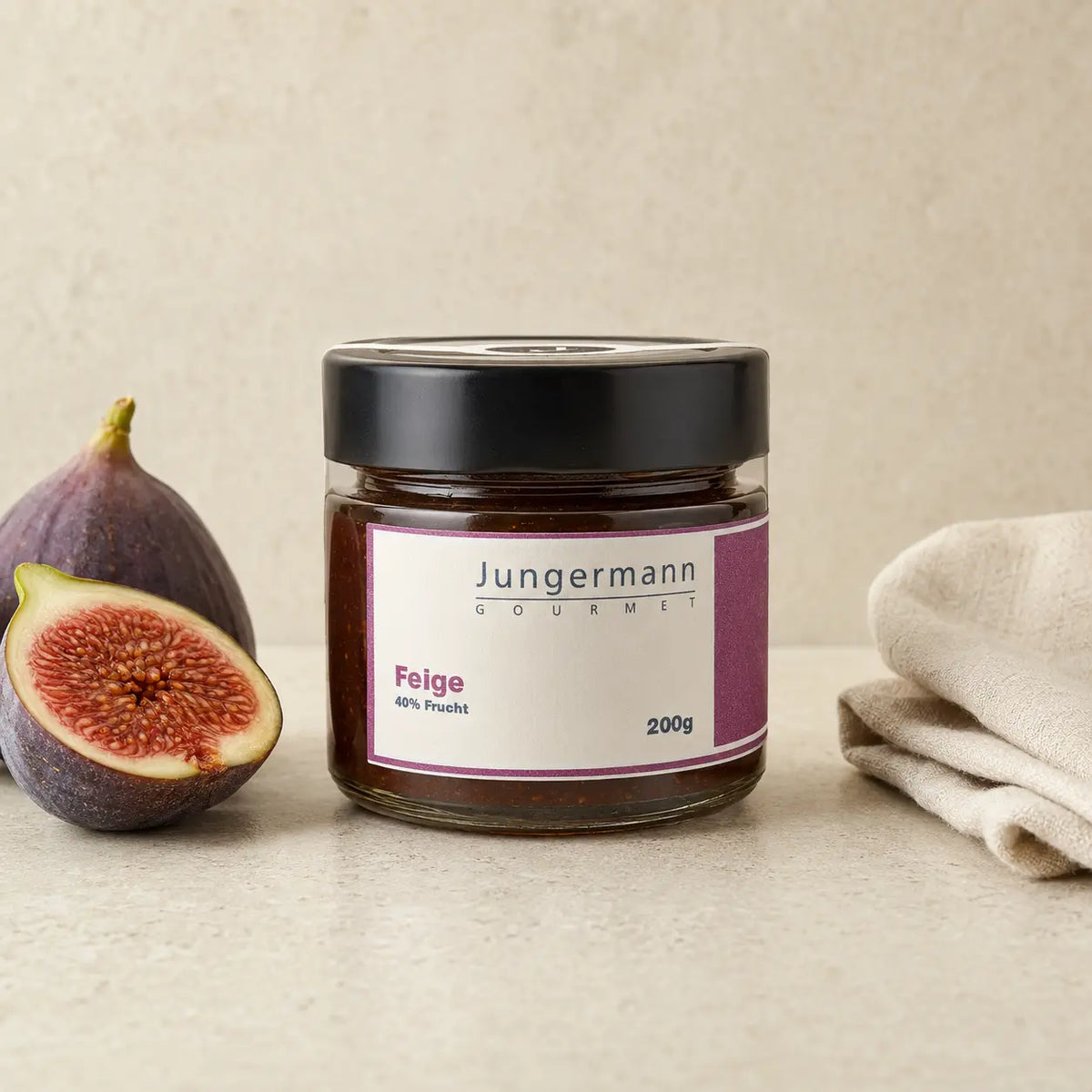 Feigen-Aufstrich mit 40 Prozent Frucht von Jungermann Gourmet als Premium-Packshot