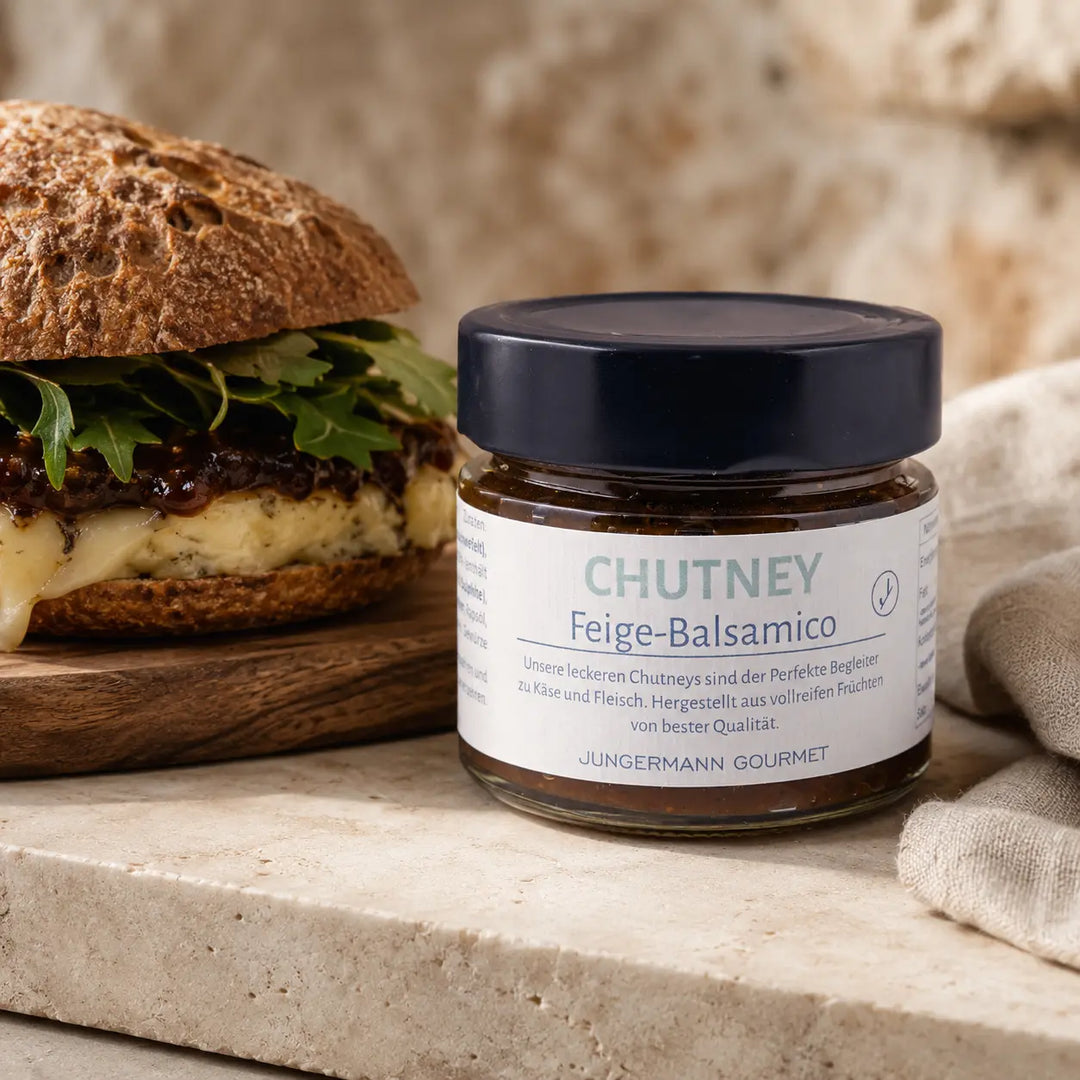 Feigen-Balsamico-Chutney von Jungermann Gourmet zu einem Käse-Sandwich
