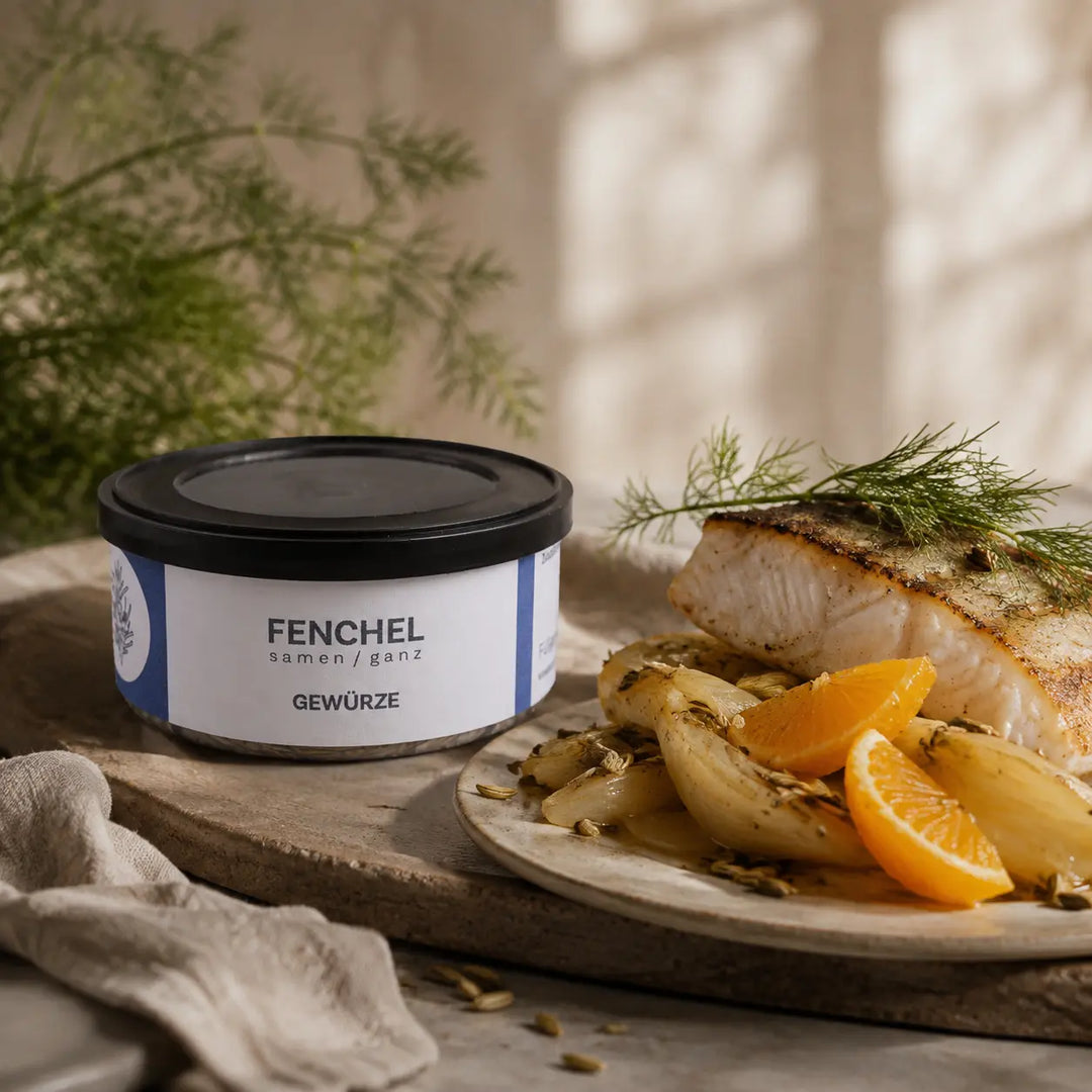 Jungermann Gourmet Fenchelsamen ganz zu Fisch mit Fenchel und Orange