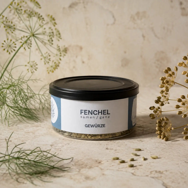 Jungermann Gourmet Fenchelsamen ganz im Gewürzglas – Packshot