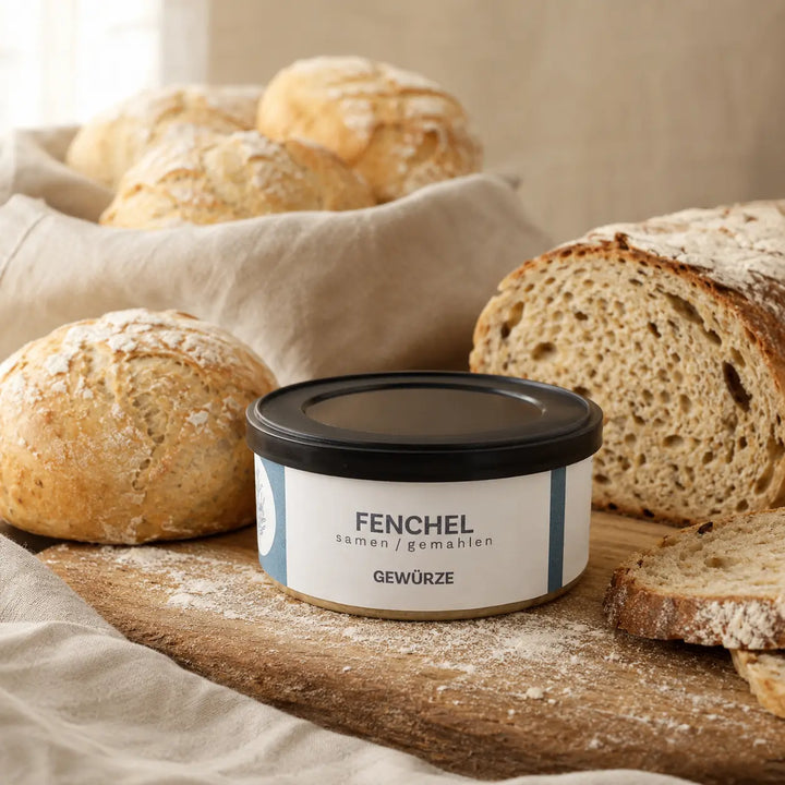 Jungermann Gourmet Fenchelsamen gemahlen zu frisch gebackenem Brot