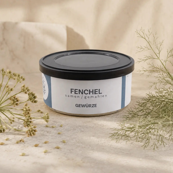 Jungermann Gourmet Fenchelsamen gemahlen im Gewürzglas – Packshot