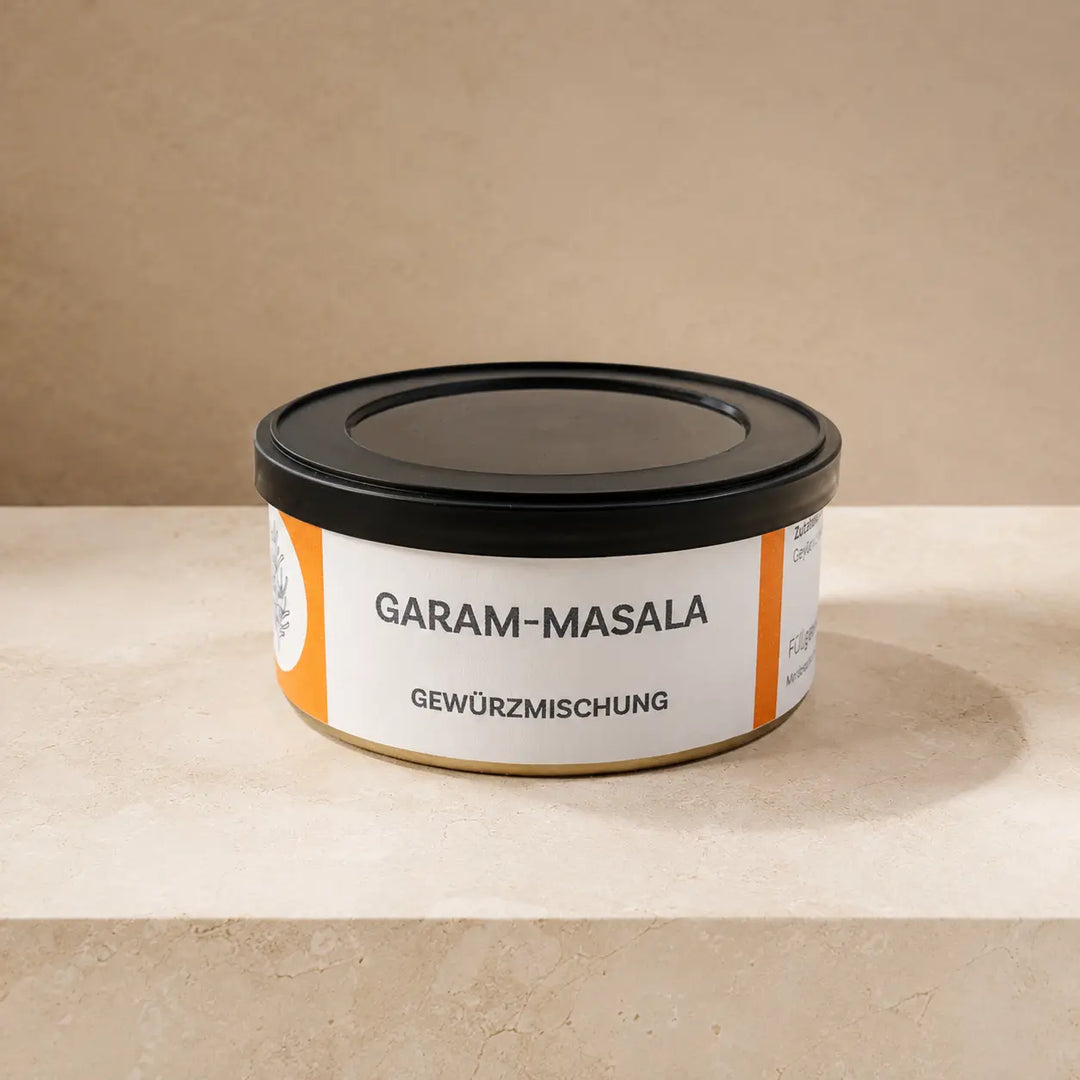 Garam-Masala von Jungermann Gourmet – Packshot der Gewürzmischung in der Dose