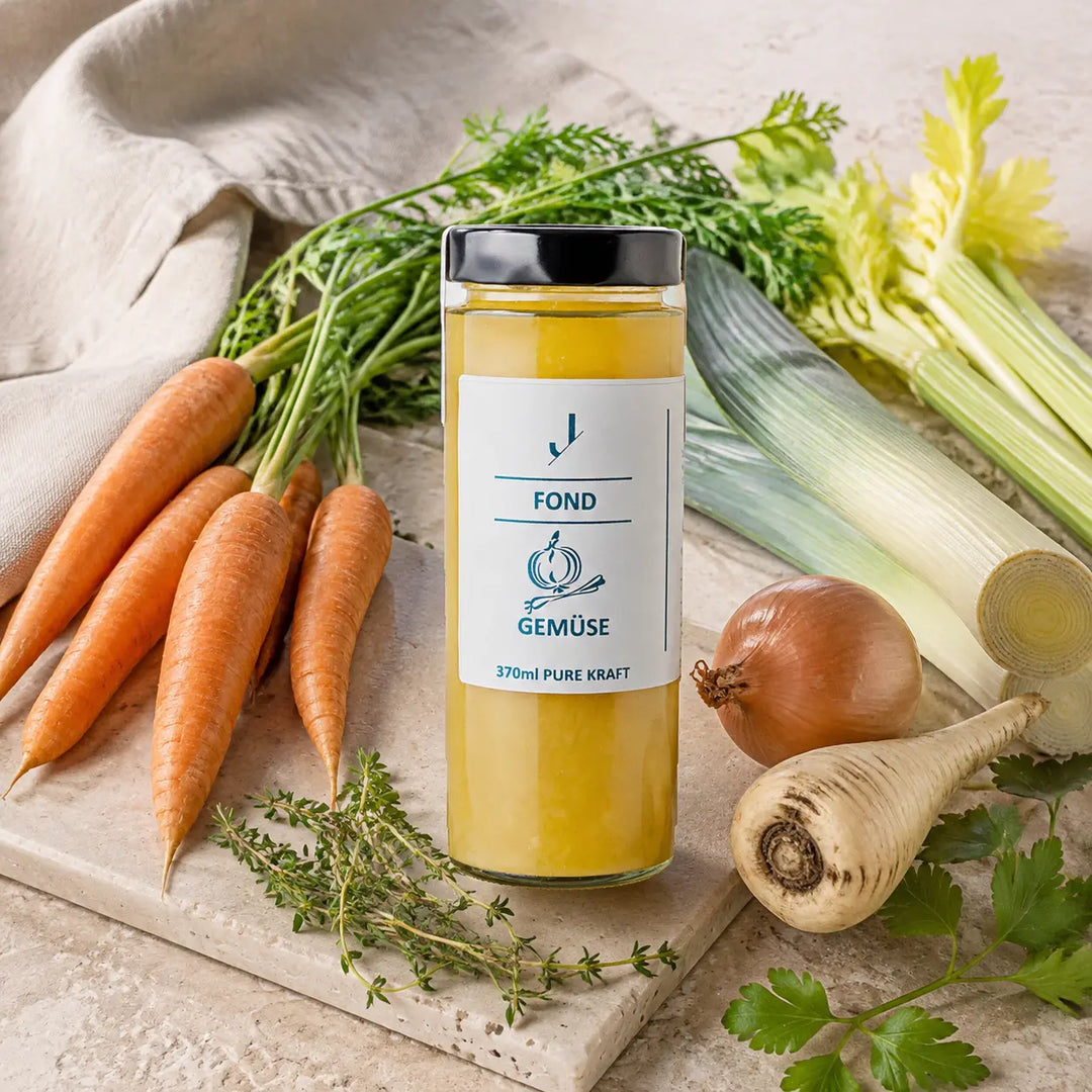 Gemüse-Fond von Jungermann Gourmet – mit Karotten, Sellerie, Lauch, Zwiebel, Pastinake und Kräutern