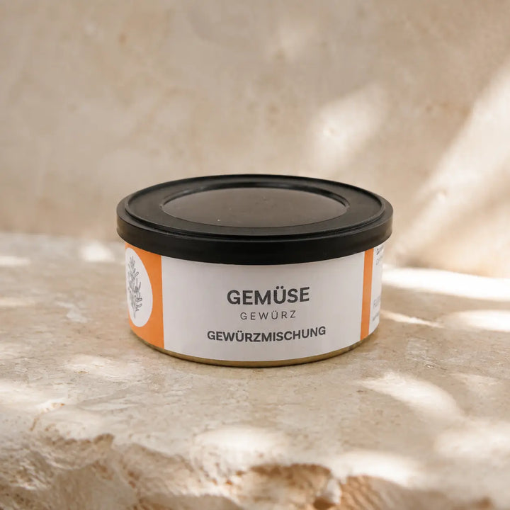 Gemüsegewürz von Jungermann Gourmet – Packshot der Gewürzmischung in der Dose
