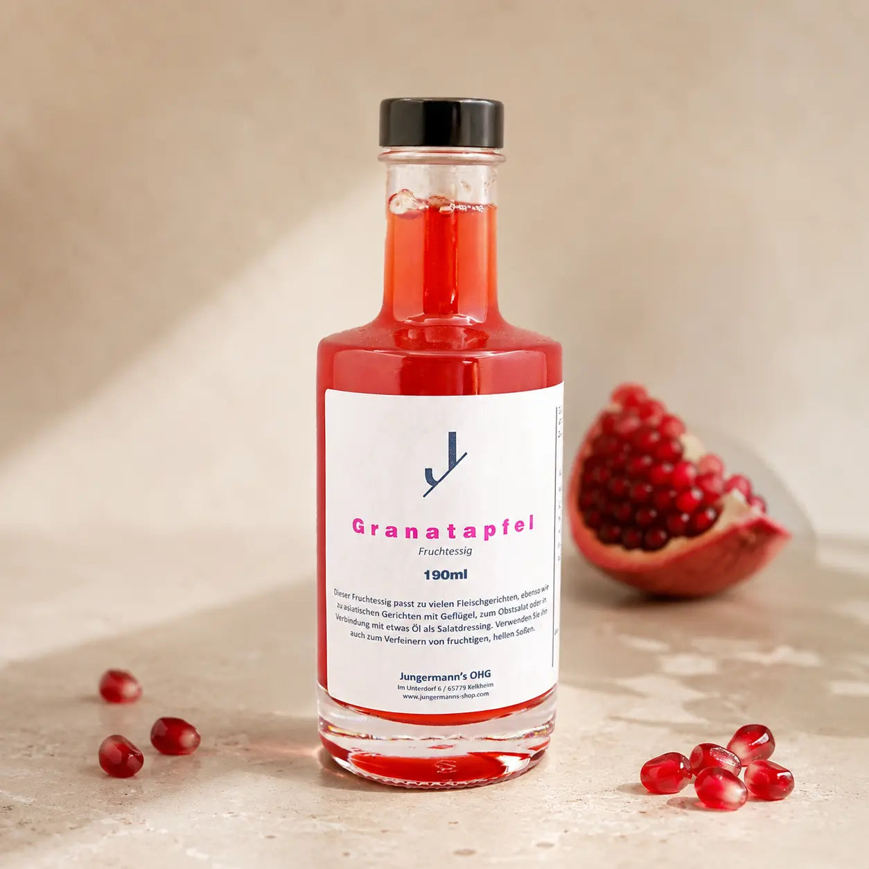 Jungermann Gourmet Granatapfel Essig in der 190-ml-Flasche