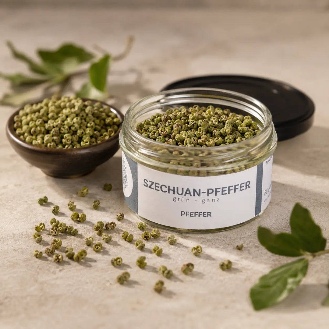 Jungermann Gourmet grüner Szechuanpfeffer mit ganzen grünen Pfefferhülsen