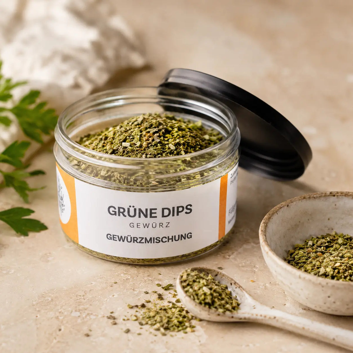 Jungermann Gourmet Grünes Dipgewürz mit sichtbarer Kräutertextur