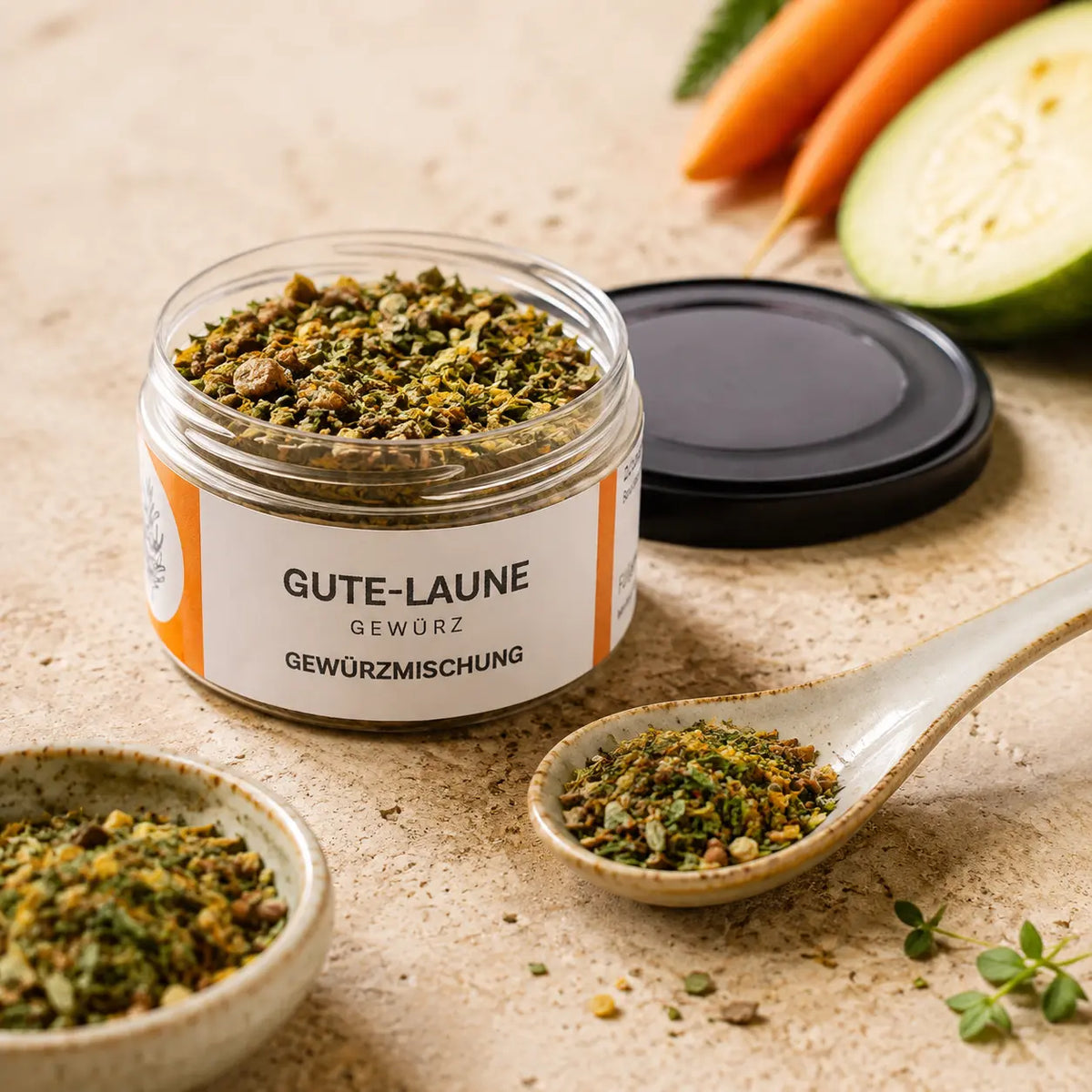 Jungermann Gourmet Gute-Laune-Gewürz mit sichtbarer Kräuter- und Gewürztextur