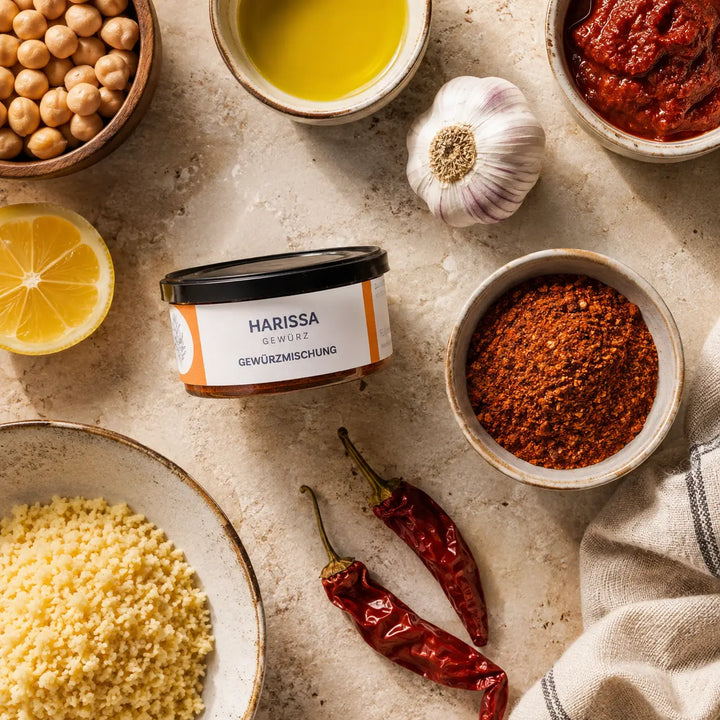 Jungermann Gourmet Harissa mit Couscous, Kichererbsen, Zitrone und Knoblauch