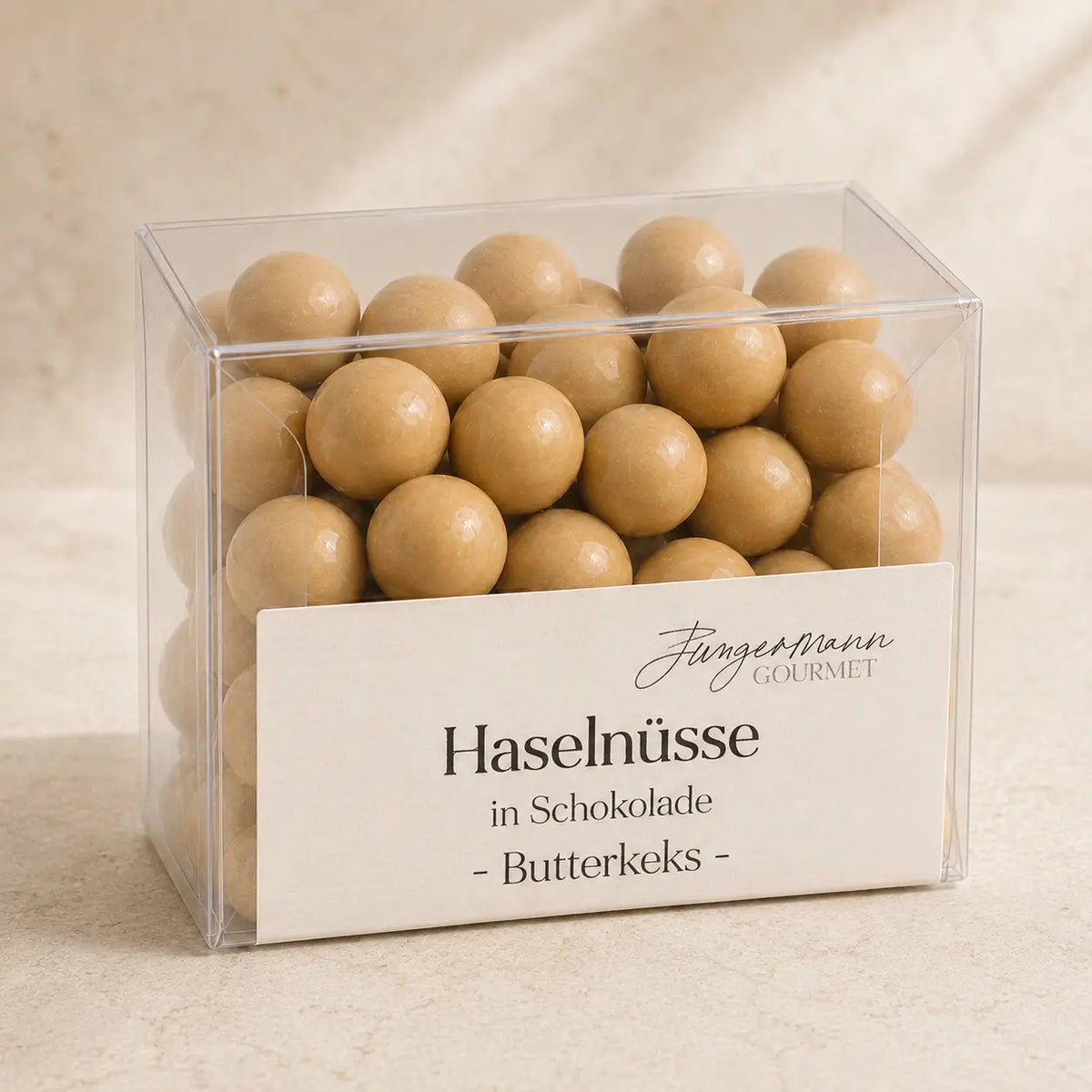 Haselnüsse in Schokolade Butterkeks von Jungermann Gourmet – Premium-Packshot