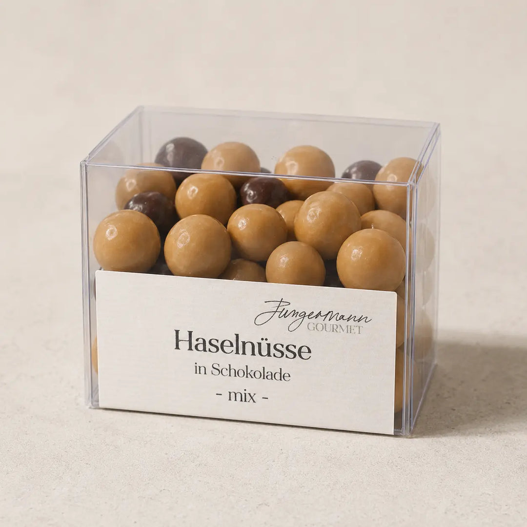 Haselnüsse in Schokolade Mix von Jungermann Gourmet – Premium-Packshot