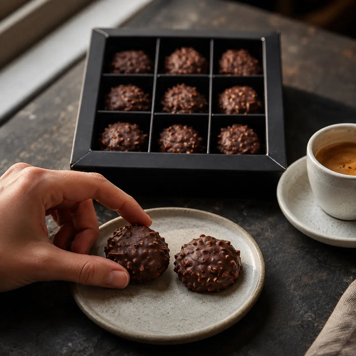 Haselnuss Pralinen mit Espresso als feiner Genussmoment