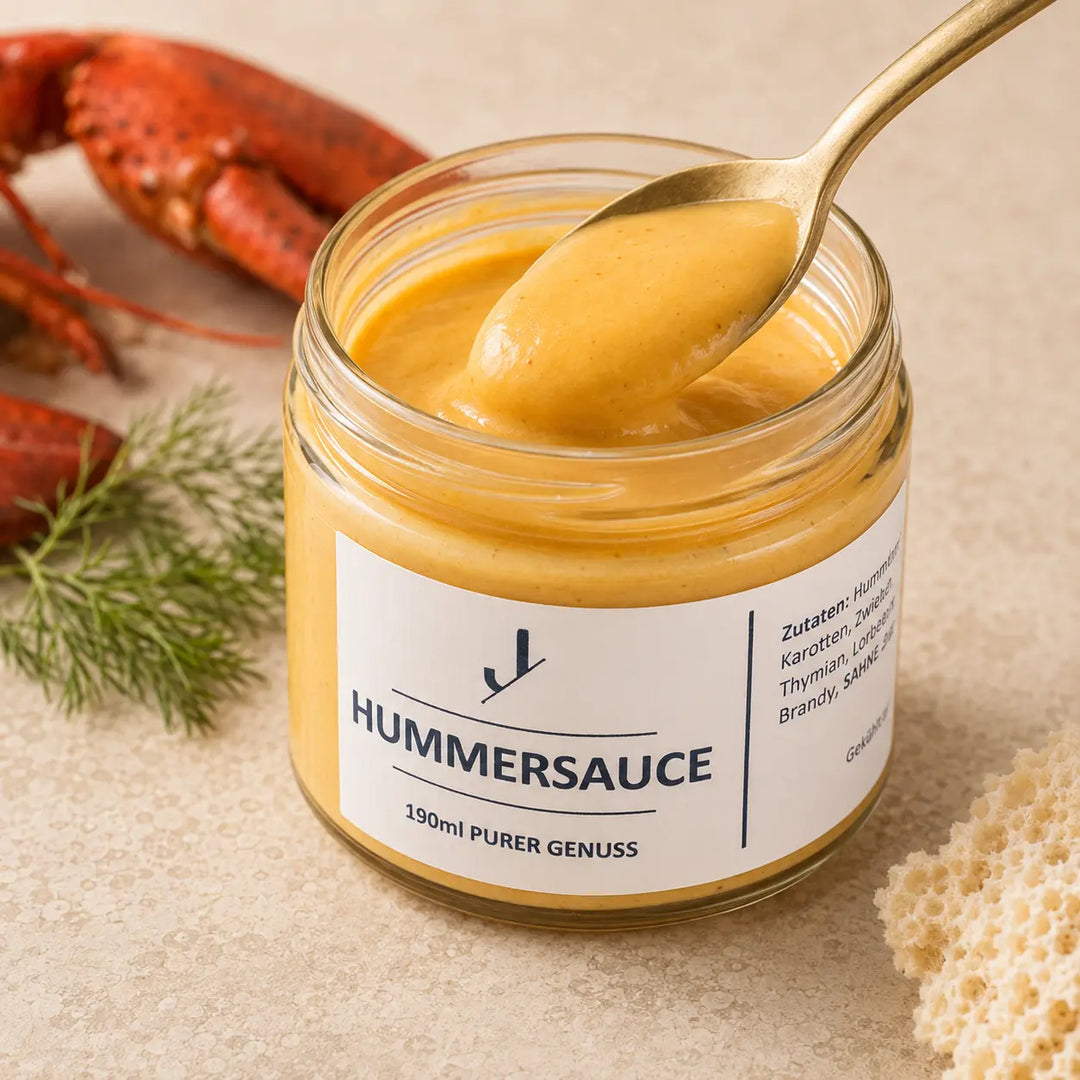Hummersauce von Jungermann Gourmet – cremige Textur auf dem Löffel