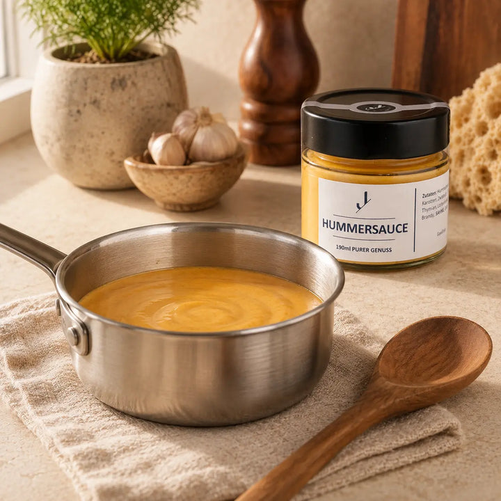 Hummersauce von Jungermann Gourmet schonend im Topf erwärmen