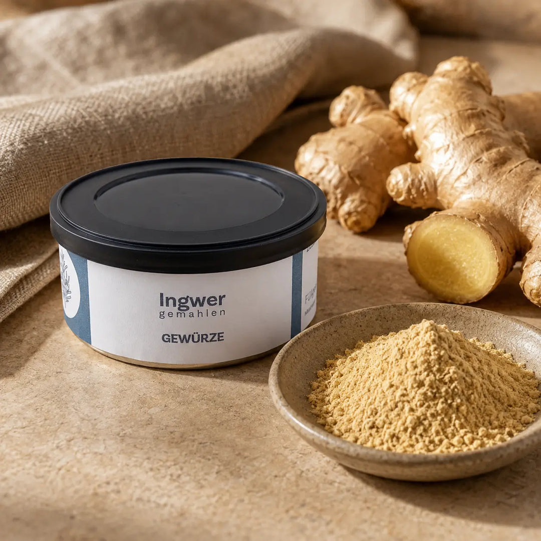 Ingwer gemahlen von Jungermann Gourmet mit frischer Ingwerwurzel