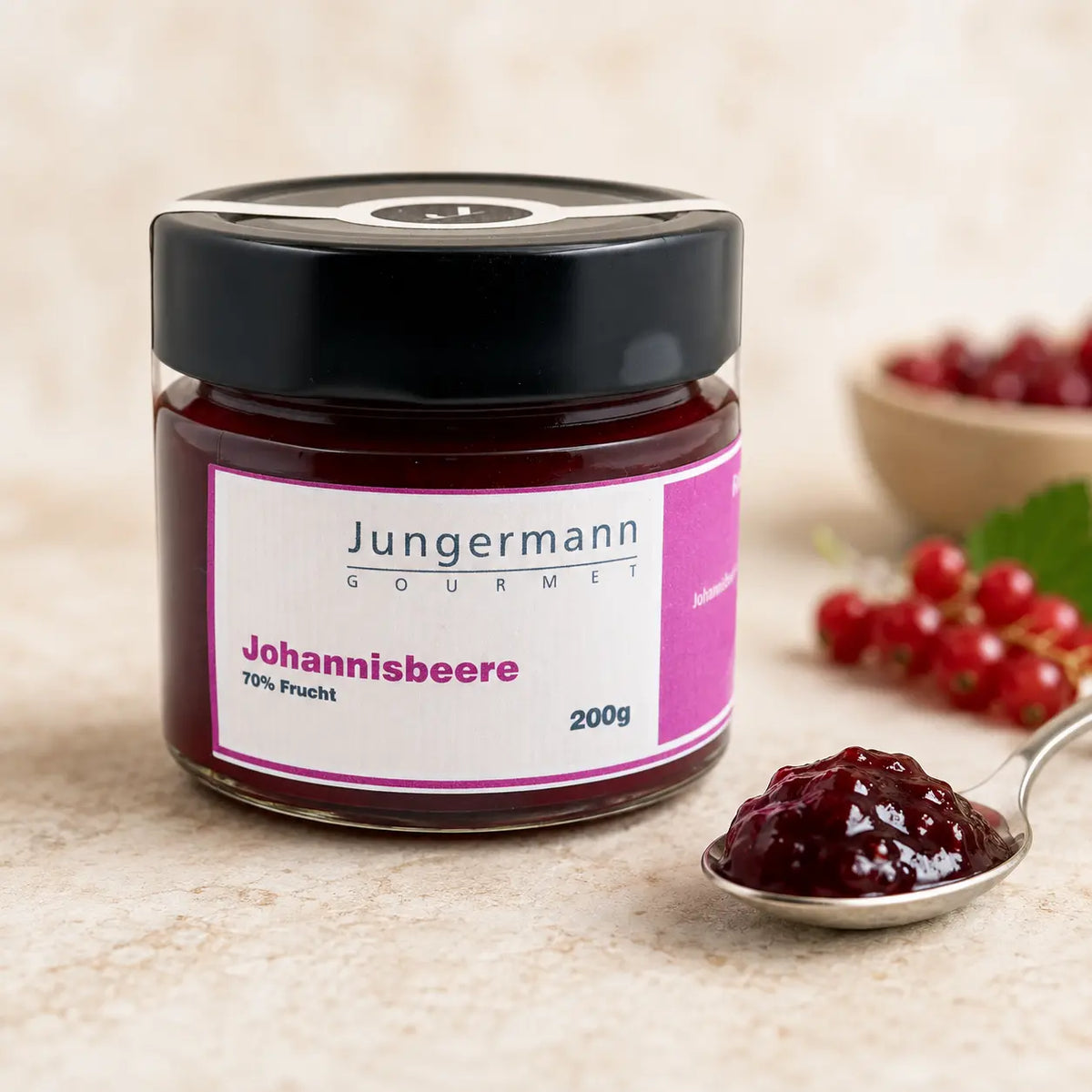 Johannisbeer Aufstrich von Jungermann Gourmet – Premium-Packshot